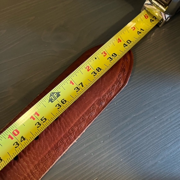 Vintage Fossil Studded Leather Wide Belt - Picture 7 of 7